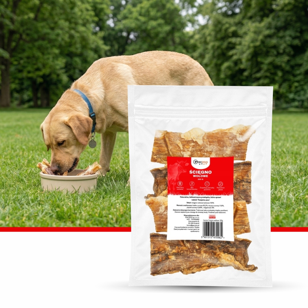Przysmak dla psa Ścięgno Wołowe karkowe 200g GACZOO naturalny gryzak